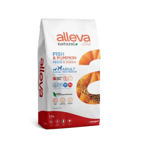 Crocchette per cani Adulti Natural (Pesce & Zucca) - Mini/Medium 5 KG