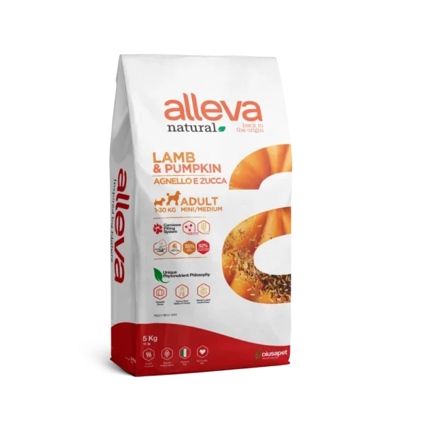 Crocchette per Cani Adulti Natural (Agnello & Zucca) – Mini/Medium 5 KG