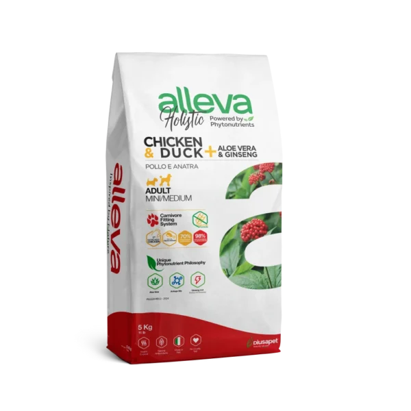 Crocchette Per Cani Pollo & Anatra + Aloe Vera & Ginseng | 5 KG