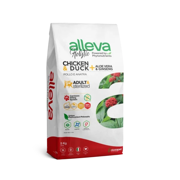 Crocchette per Gatti Holistic - Adult (Pollo & Anatra + Aloe Vera& Ginseng) 5 KG
