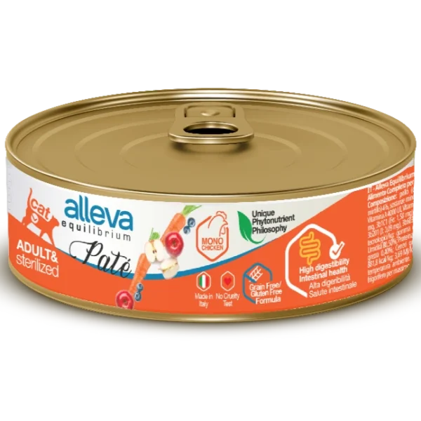 Cibo Umido Gatto Equilibrium - Adult & Sterilized (Pollo) 85 GR