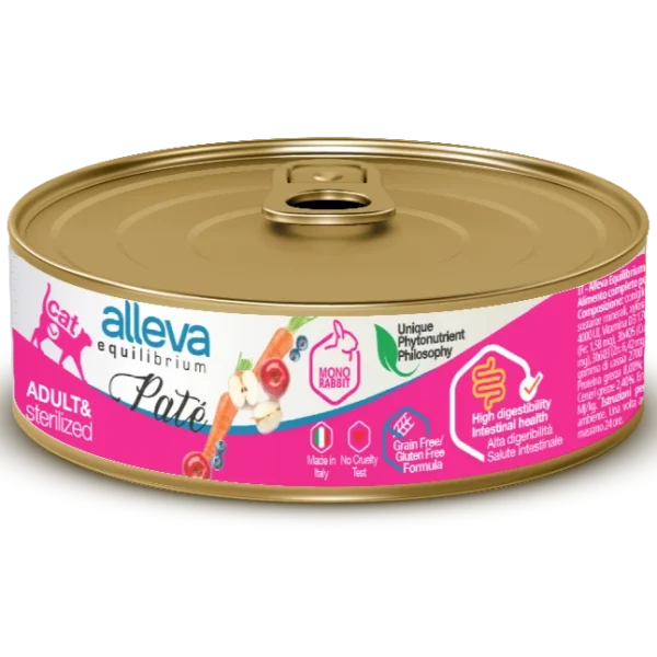 Cibo Umido Gatto Equilibrium Paté - Adult & Sterilized (Coniglio) 85 GR